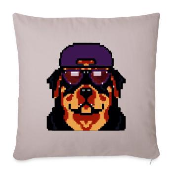 Pixel Rottweiler dog lover puppy - Sofa pillowcase 17,3'' x 17,3'' (45 x 45 cm) - light taupe - Front