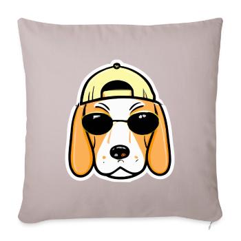 Beagle Gangsta Rap 90er Hund Retro - Sofakissenbezug 45 x 45 cm - helles Taupe - Vorne