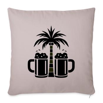 Plage de Beer Palm Trees - Housse de coussin décorative 45 x 45 cm - taupe clair - Devant