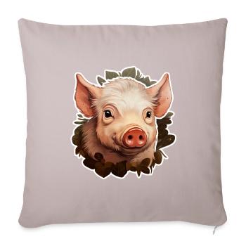 süßes Ferkel - Sofakissenbezug 45 x 45 cm - helles Taupe - Vorne