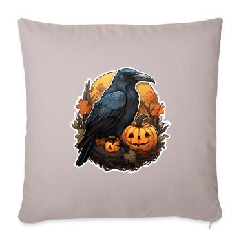 Crow with Pumpkin Halloween 2 - Sofa pillowcase 17,3'' x 17,3'' (45 x 45 cm) - light taupe - Front