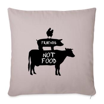 Vegan - Animals are Friends - Sofa pillowcase 17,3'' x 17,3'' (45 x 45 cm) - light taupe - Front