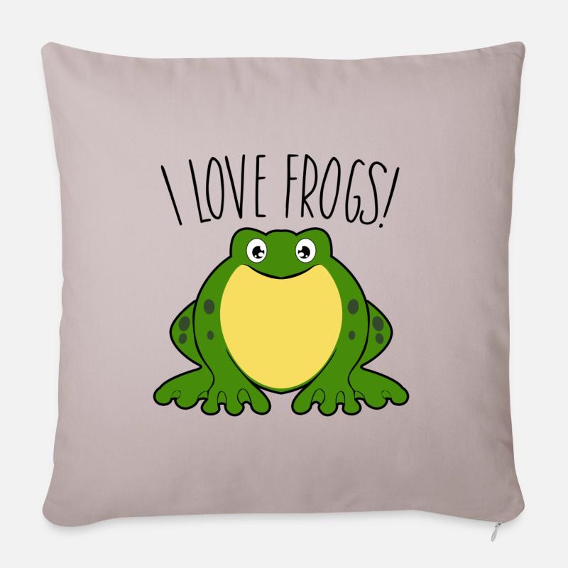 I love Frogs - Sofakissenbezug 45 x 45 cm - helles Taupe