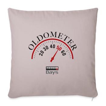 Oldomètre du 50e anniversaire - Housse de coussin décorative 45 x 45 cm - taupe clair - Devant
