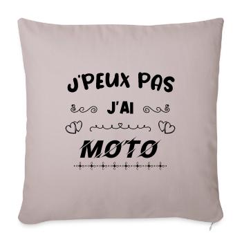 JE PEUX PAS J'AI MOTO - HUMOUR - MOTO - Housse de coussin décorative 45 x 45 cm - taupe clair - Devant
