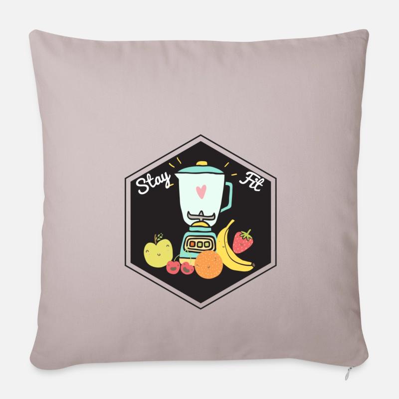 Restez en forme - Housse de coussin décorative 45 x 45 cm - taupe clair