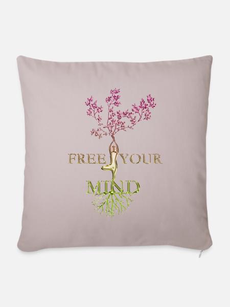 Free your mind - Sofakissenbezug 45 x 45 cm - helles Taupe