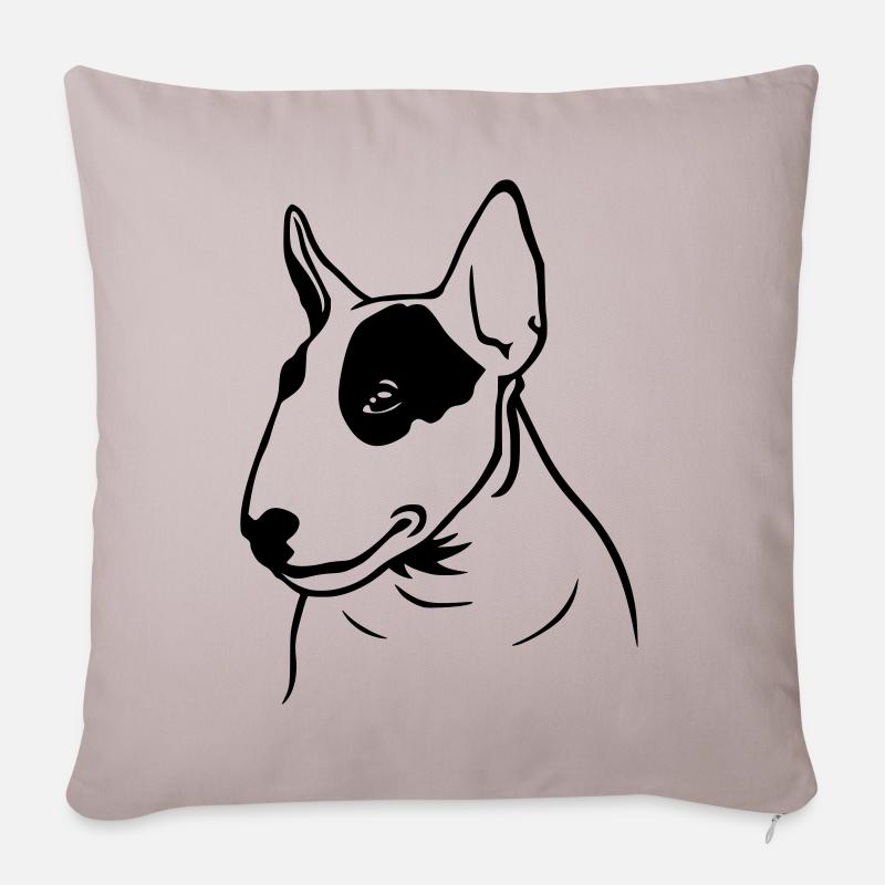 Bullterrier Profil (G) - Sofakissenbezug 45 x 45 cm - helles Taupe