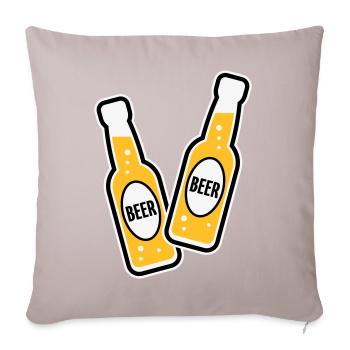 2 Grillage des bouteilles de bière (Beery / POS 3C) - Housse de coussin décorative 45 x 45 cm - taupe clair - Devant
