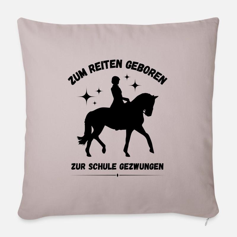Zum Reiten geboren - Sofakissenbezug 45 x 45 cm - helles Taupe