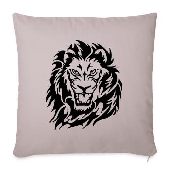 Lion en colère - Housse de coussin décorative 45 x 45 cm - taupe clair - Devant