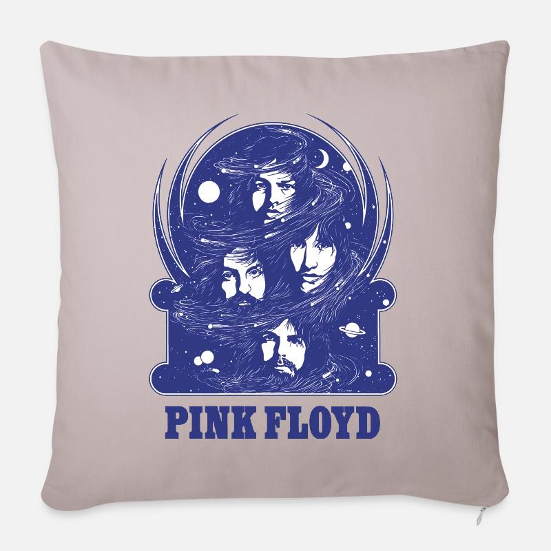 Pink Floyd Logo Und Band - Sofakissenbezug 45 x 45 cm - helles Taupe