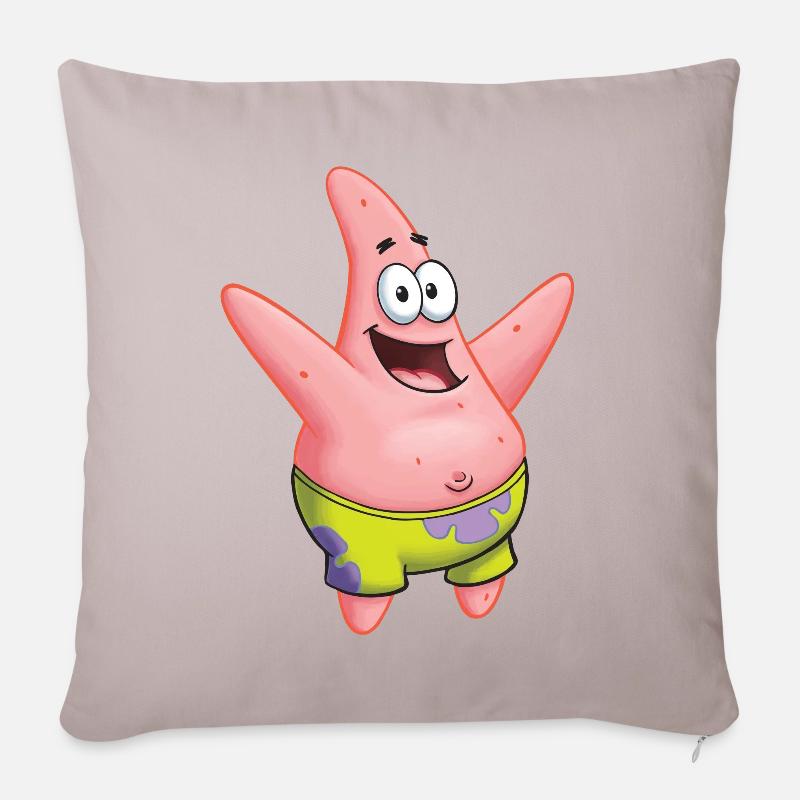 Spongebob Schwammkopf Patrick Star Design - Sofakissenbezug 45 x 45 cm - helles Taupe