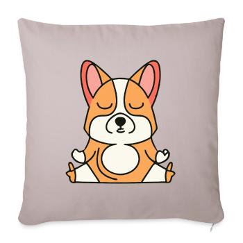 Corgi Yoga Pose Dog Gift Puppy - Sofa pillowcase 17,3'' x 17,3'' (45 x 45 cm) - light taupe - Front