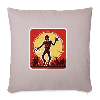 Halloween Zombie Warning Sign - Sofa pillowcase 17,3'' x 17,3'' (45 x 45 cm) - light taupe - Front