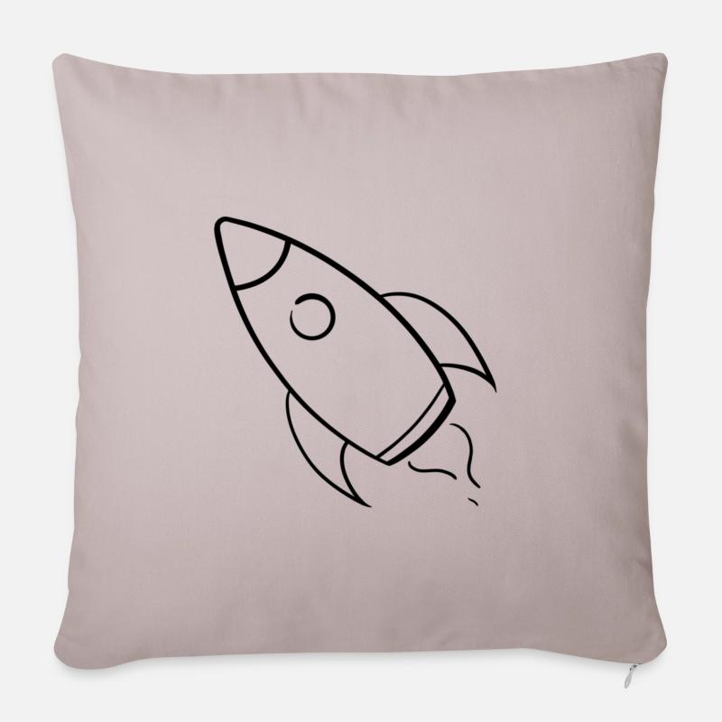 Raketenraketen - Sofakissenbezug 45 x 45 cm - helles Taupe