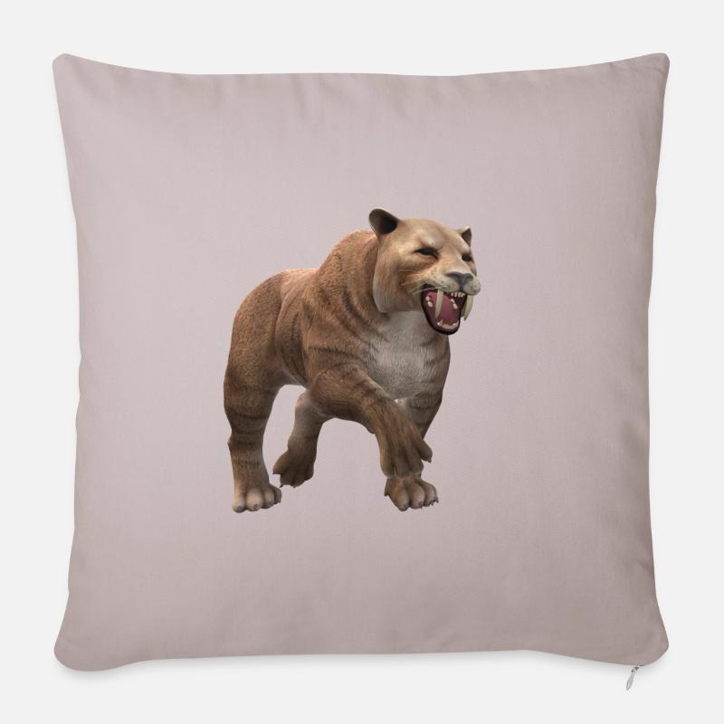 Design à dents de sabre - Housse de coussin décorative 45 x 45 cm - taupe clair