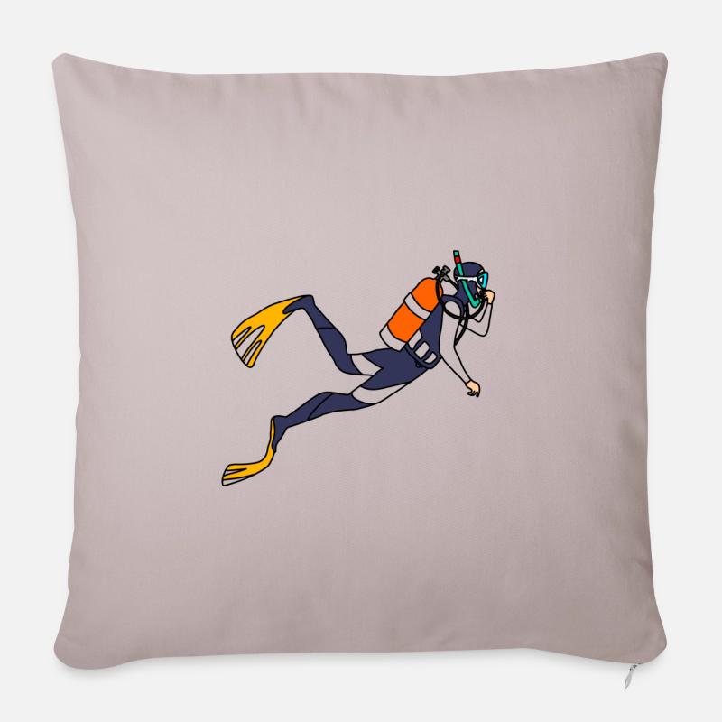 Les plongeurs - Housse de coussin décorative 45 x 45 cm - taupe clair
