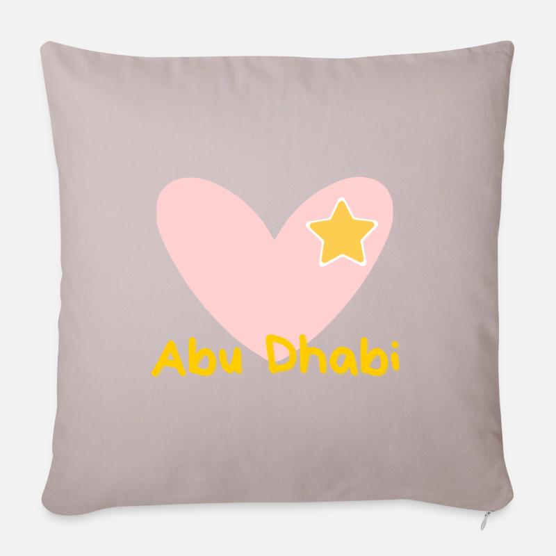 Abu Dhabi - Reise - Arabischen Emirate - Souvenir - Sofakissenbezug 45 x 45 cm - helles Taupe