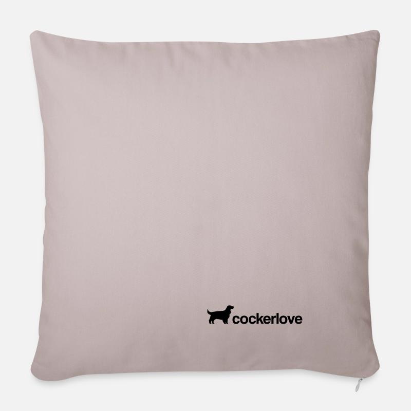 amour cocker - Housse de coussin décorative 45 x 45 cm - taupe clair