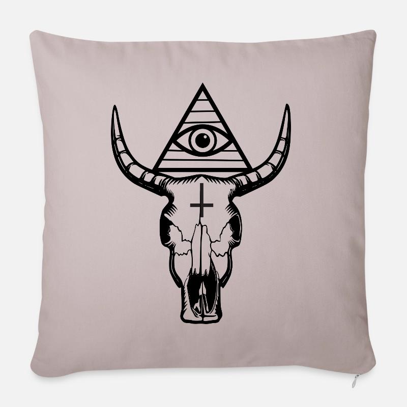 Crâne de Ram - Housse de coussin décorative 45 x 45 cm - taupe clair