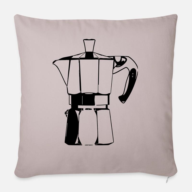 Espressomaschine schwarz - Sofakissenbezug 45 x 45 cm - helles Taupe