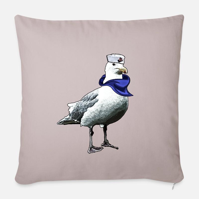 Seefahrer Möwe | Yolo-Artwork - Sofakissenbezug 45 x 45 cm - helles Taupe