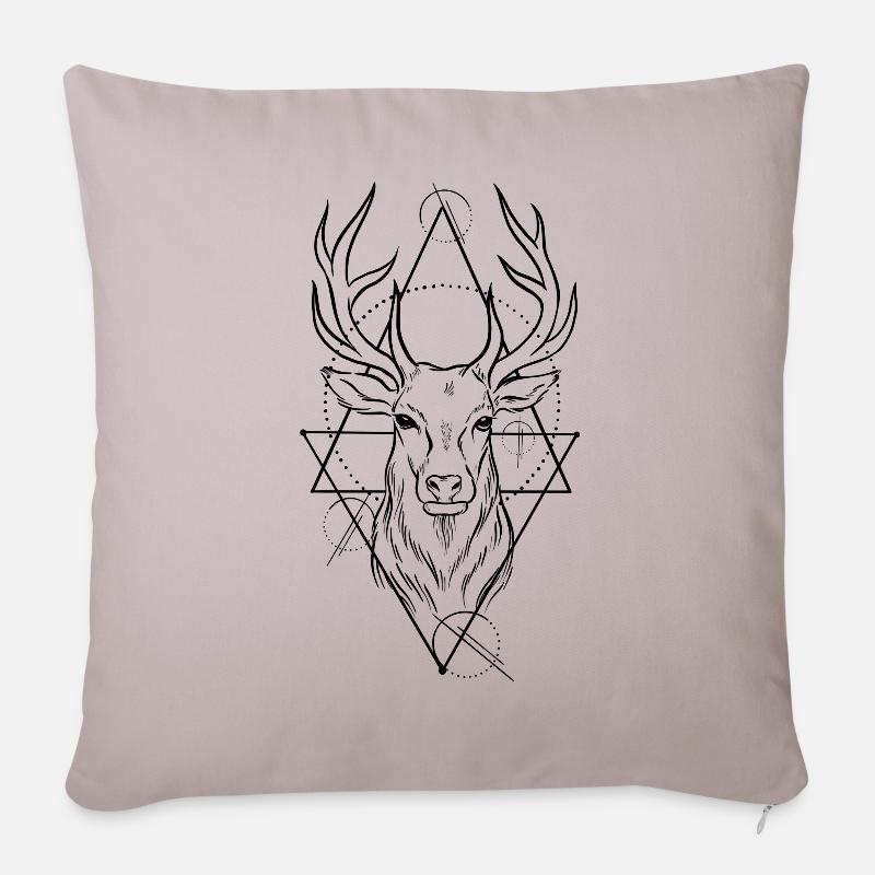 Deer geometry design - Sofakissenbezug 45 x 45 cm - helles Taupe