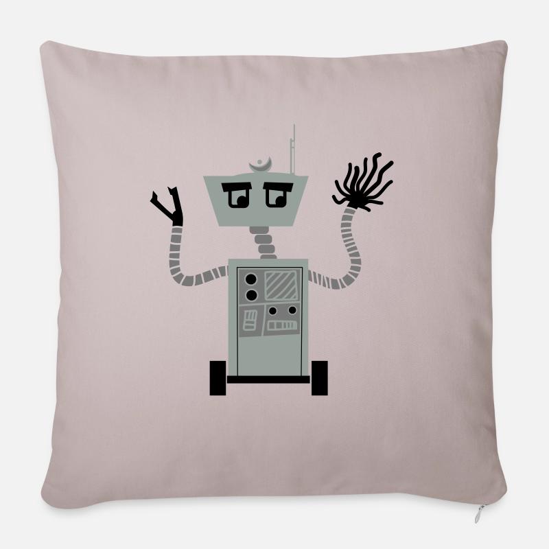 Roboter - Sofakissenbezug 45 x 45 cm - helles Taupe