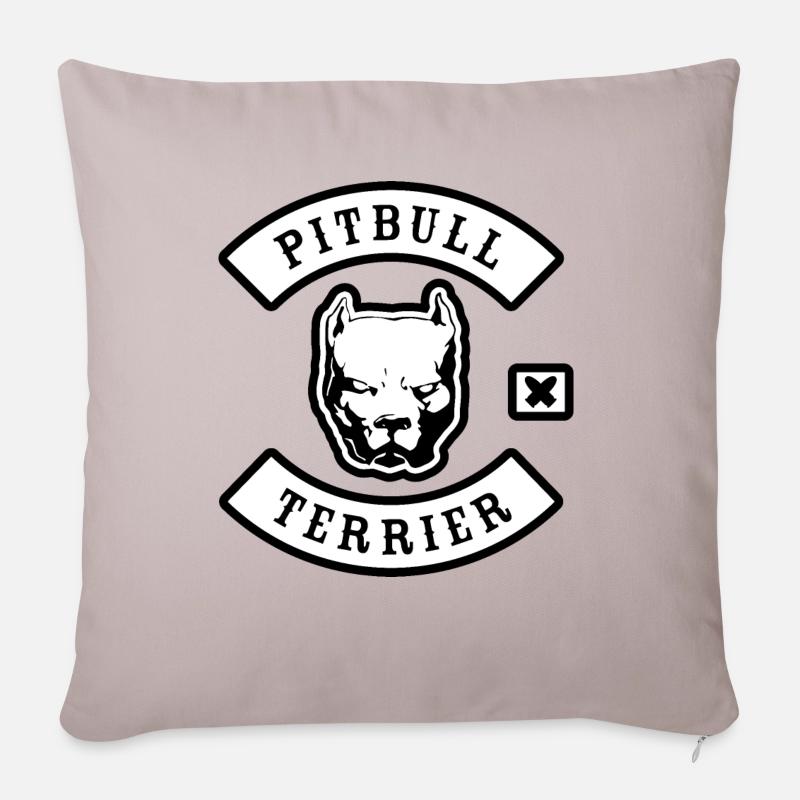 Pitbull Terrier MC - Sofakissenbezug 45 x 45 cm - helles Taupe