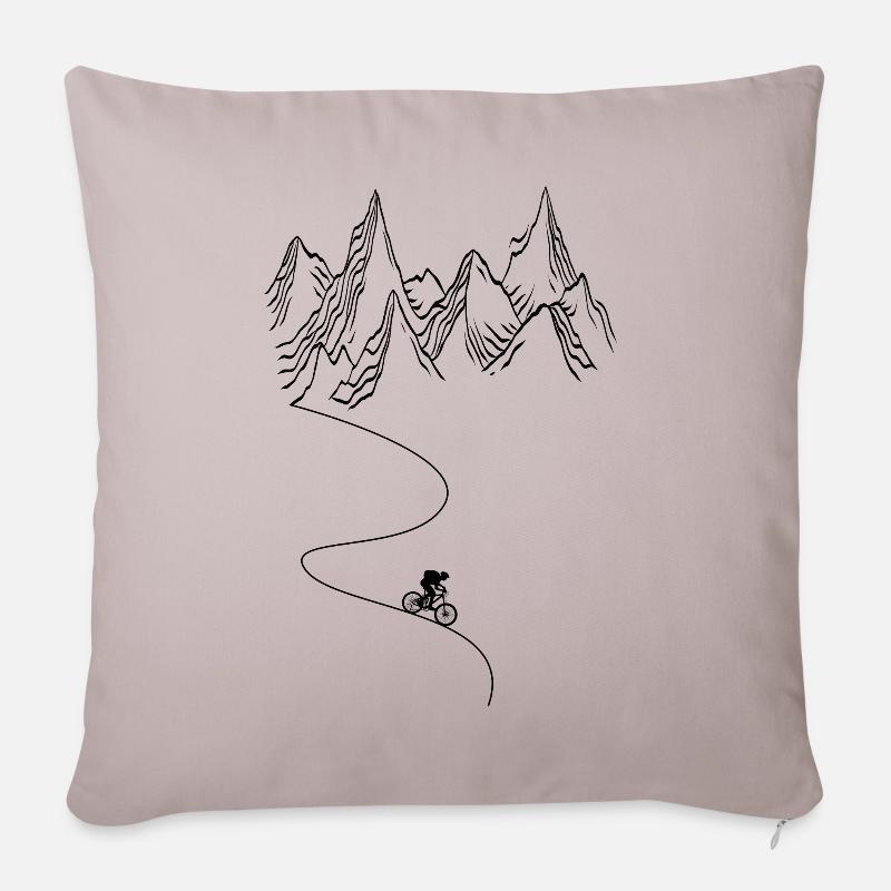 VTT VTT Montagnes - Housse de coussin décorative 45 x 45 cm - taupe clair