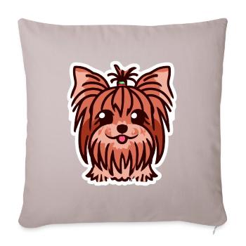Cute Yorkshire Terrier Dog Lover Yorkie - Sofa pillowcase 17,3'' x 17,3'' (45 x 45 cm) - light taupe - Front