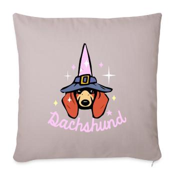 Teckel Chien Cadeau Wiener Chien Teckel - Housse de coussin décorative 45 x 45 cm - taupe clair - Devant