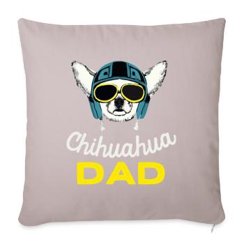 Chihuahua Papa Vintage Chien Papa Cadeau Rétro - Housse de coussin décorative 45 x 45 cm - taupe clair - Devant