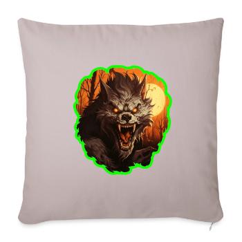Loup-garou d’Halloween - Housse de coussin décorative 45 x 45 cm - taupe clair - Devant