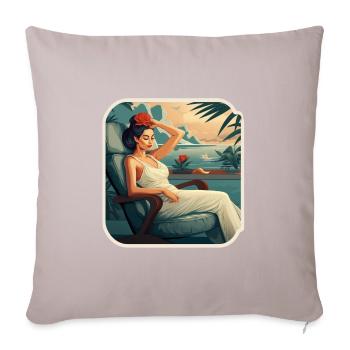 Vacation Relaxation Woman - Sofa pillowcase 17,3'' x 17,3'' (45 x 45 cm) - light taupe - Front