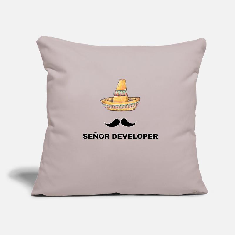 Senor Developer Senior Developer Gift Housse de coussin décorative 45 x 45 cm