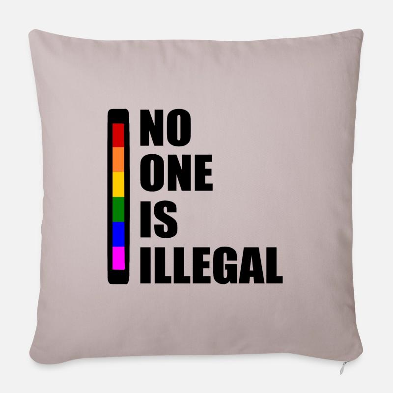 No one is illegal - Sofakissenbezug 45 x 45 cm - helles Taupe