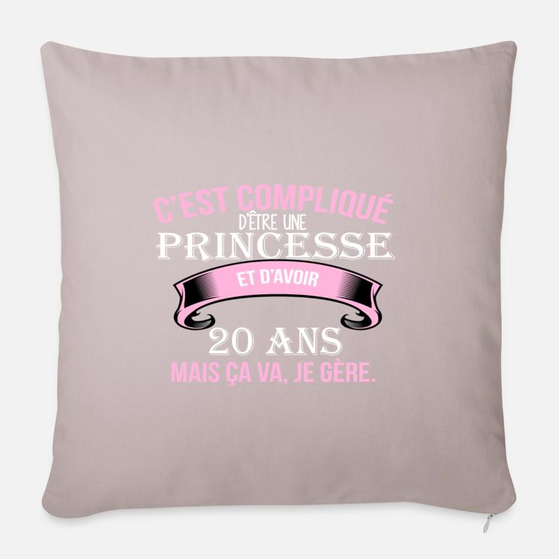 20 ans - Housse de coussin décorative 45 x 45 cm - taupe clair
