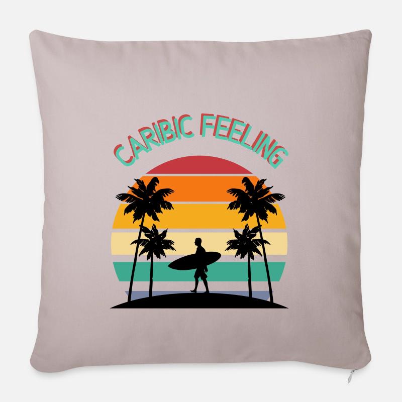 Caribic Feeling - Sofakissenbezug 45 x 45 cm - helles Taupe