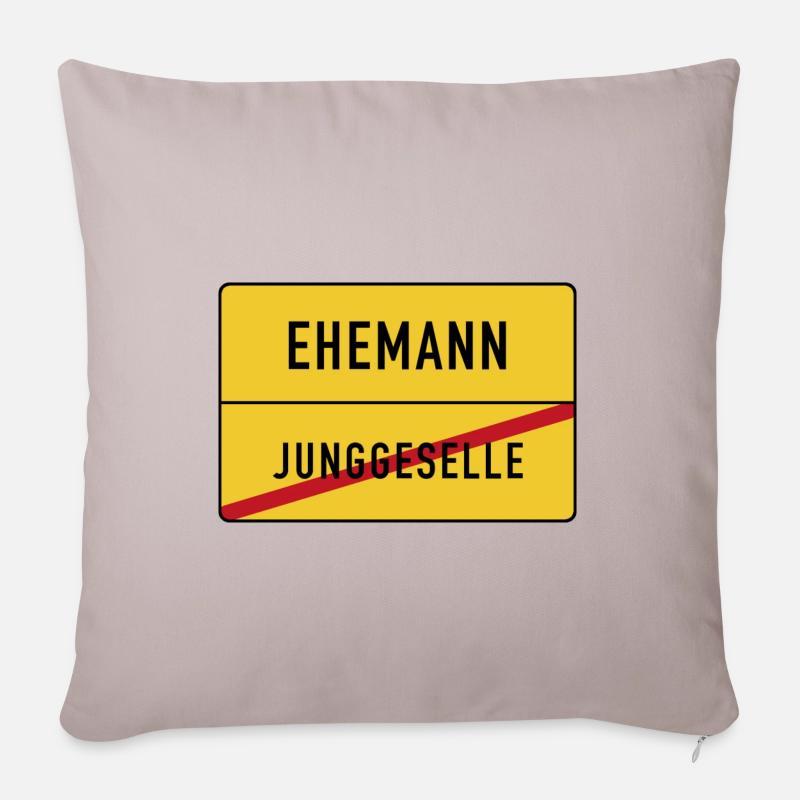 Junggeselle Ehemann - Sofakissenbezug 45 x 45 cm - helles Taupe