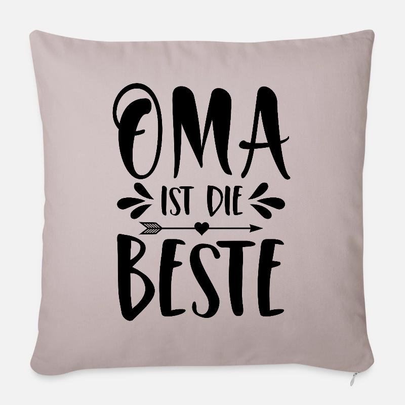 Oma ist die Beste - Sofakissenbezug 45 x 45 cm - helles Taupe