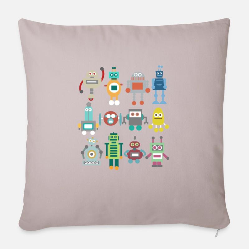 Nerd Roboter Retro lustig Geschenk Technik spielen - Sofakissenbezug 45 x 45 cm - helles Taupe