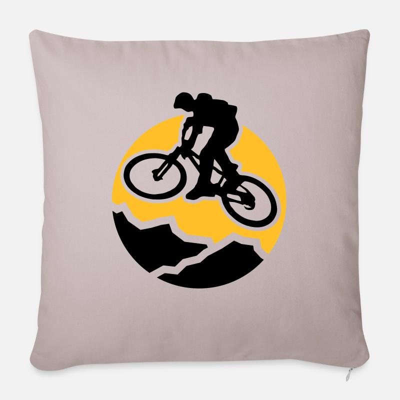 MountainBiker3 - Sofakissenbezug 45 x 45 cm - helles Taupe