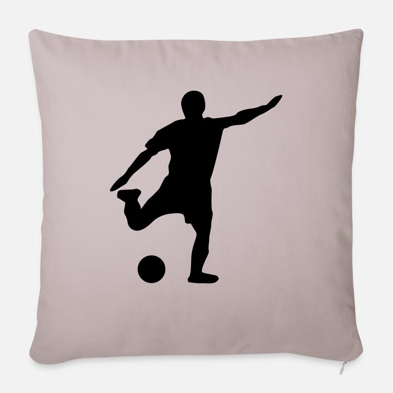 Fußball - Sofakissenbezug 45 x 45 cm - helles Taupe