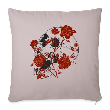Flowers and Roses - Sofa pillowcase 17,3'' x 17,3'' (45 x 45 cm) - light taupe - Front