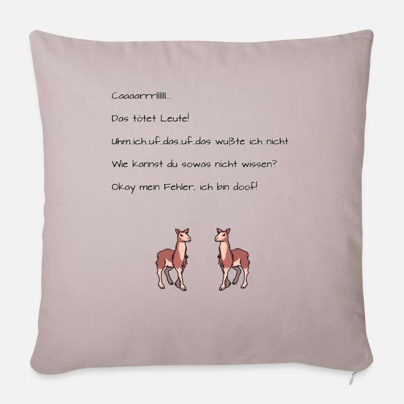 Lustiger lama Spruch - Sofakissenbezug 45 x 45 cm - helles Taupe