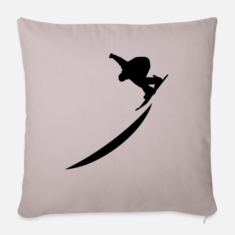 Snowboard Snowboarder - Sofakissenbezug 45 x 45 cm - helles Taupe