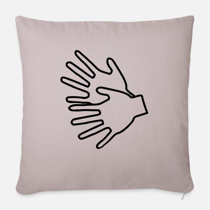 langage par gestes - Housse de coussin décorative 45 x 45 cm - taupe clair