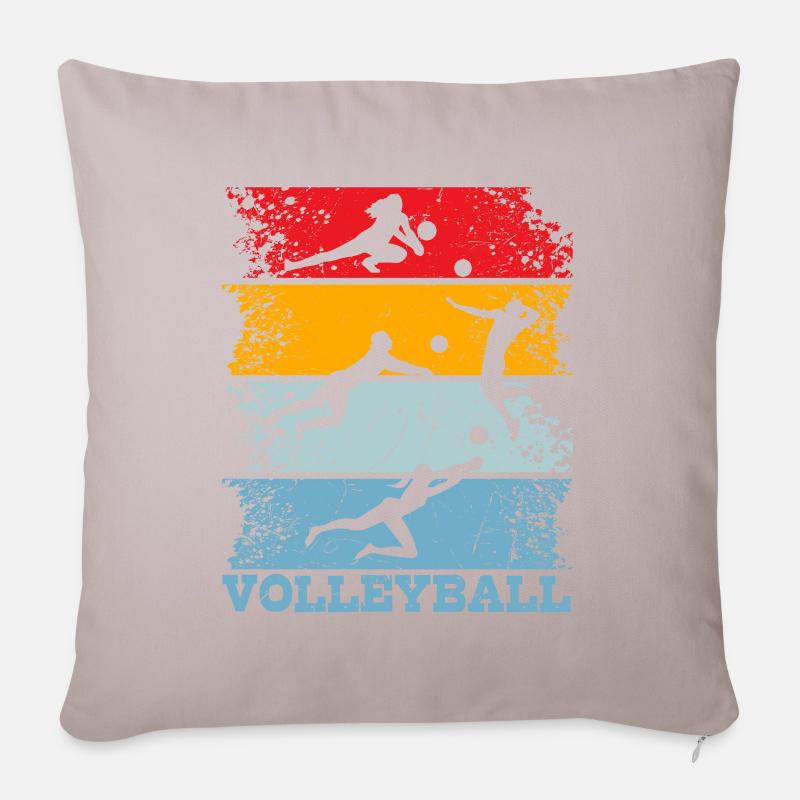 Volleyball - Sofakissenbezug 45 x 45 cm - helles Taupe